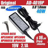Orignal AD-4019P 19V 2.1A 40W 3.0*1.0mm AC Adapter Power Charger For Samsung NP305U1A NP530U3B NP535U3C NP535U4C NP900X3A X1A