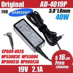 Orignal AD-4019P 19V 2.1A 40W 3.0*1.0mm AC Adapter Power Charger For Samsung NP305U1A NP530U3B NP535U3C NP535U4C NP900X3A X1A