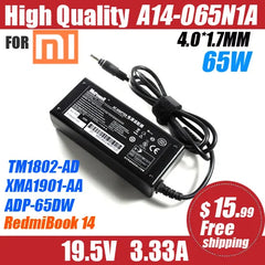 19.5V 3.33A FOR xiaomi Ruby 15.6 2019 RedmiBook14 PA-1650-70XM ADP-65DW XMA1901-DG YO BG laptop AC adapter Charger power supply