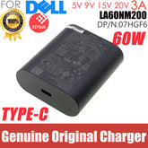 Original 60W GAN USB Type C DA60NM200 ADP-60LD BA USFF AC Power Charger 20V 3A Dell XPS 13 9320 Laptop Power Supply HA60NM200