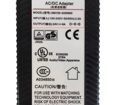 Genuine GVE GM152-2400600 AC/DC Adapter Charger 24V 6A 5.5*2.5mm 144W Power Supply GM152-2400600-F