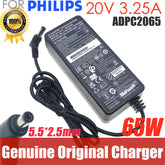 Original ADPC2065 65W 20V 3.25A AC Adapter Charger for Philips 275E1275E1S 275E1E 288E2A 4K Ultra HD LCD Monitor Power Supply