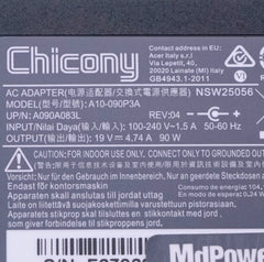 Genuine For Acer Aspire 5600 5610 5620 5650 Laptop AC Adaptor Adapter 90W 19V 4.74A 1.7mm/5.5mm Chicony A10-090P3A ADP-90MD H