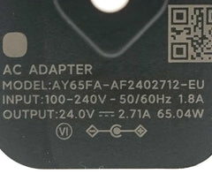 Original 24V 2.71A For Xiaomi Redmi monitor G Pro27 G34WQ C34WQBA-RG AC adapter power Supply AY65FA-AF2402712-EU CN