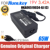 Genuine Huntkey 19V 3.42A 5.5*2.5mm AC Adapter Charger HKA06519034-6J HKA06519034-6C HKA06519034-6K 65W Monitor Power Supply