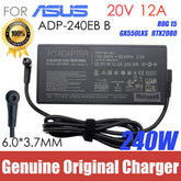 ADP-240EB B 20V 12A 240W AC Adapter Laptop Charger For ASUS ROG 15 GX550LXS RTX2080 Power Supply 6.0 x 3.5mm