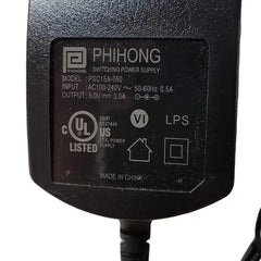 Genuine Phihong Switching Power Supply PSC15A-050 5V 3A 15W AC Adapter Charger 5.5*2.1mm DC plug US Plug