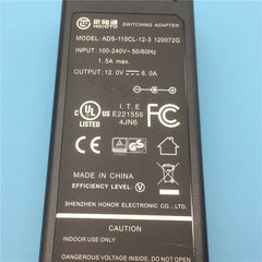 Genuine HOIOTO 12V 6A 72W ADS-110DL-12-1 ADS-110CL-12-3 120072G AC Switching Adapter For Belkin Hikvision Power Supply Charger