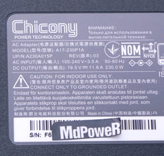 Original Chicony 19.5V 11.8A 230W A17-230P1A A230A022P AC Adapter Charger For MSI GIGABYTE AERO 17 15 15S Aorus 15p Power Supply