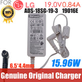 Original 19V 0.84A For LG 20M37H 19M35A 20M35D 20M37A LCD Monitor Power Supply 19016G ADS-18SG-19-3 AC Switching Adapter WHITE