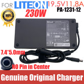 Genuine Liteon 19.5V 11.8A 230W AC DC Power Adapter PA-1231-12 NUS 7.4*5.0mm NO PIN inside