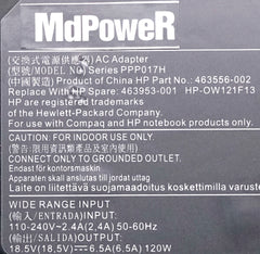 Genuine 18.5V 6.5A 120W PPP017H Laptop AC Adapter Charger for HP Elite 463953-001 463556-002 481420-002 power Supply HSTNN-DA01