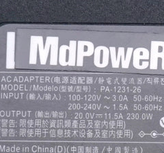 Genuine LITEON PA-1231-26 20V 11.5A 230W 5.5x2.5mm Laptop AC Adapter For HASEE MSI Laptop Power Supply Charger