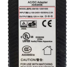 Original GM150-1201000 AC/DC Adapter GVE 12V 10A 120W Charger 5.5x2.5mm Power Supply Genuine