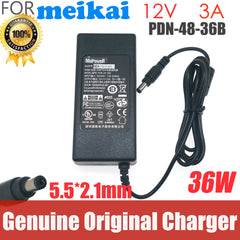 Genuine Meikai PDN-48-36B 12V 3A 36W 5.5*2.1mm 5.5*2.5mm AC Adapter Charger Power Supply