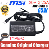 Genuine Delta AC Adapter ADP-65KE B Type-C 65W 20V 3.25A Charger For MSI Summit E13 Flip Evo A11MT-253US 13.4" 2-in-1 Laptop