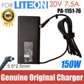 For GIGABYTE Laptop Power Supply Genuine Liteon PA-1151-76 20V 7.5A 150W 5.5*2.5mm AC Adapter Laptop Charger Original OEM