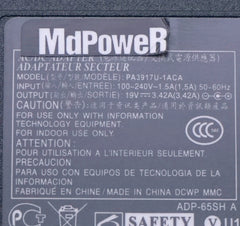 Original 19V 3.42A 65W AC Adapter Charger For Toshiba Satellite A130 A135 PA3917U-1ACA PA3467U-1ACA PA3396U-1ACA PA3165U-1ACA