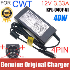 Genuine 12V 3.33A 40W 4-PIN KPL-040F-VI KPL-040F CWT Power Supply AC Adapter For HIKVISION 7808HGH7816 Video Recorder Charger