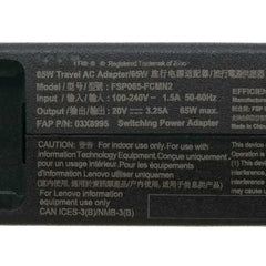 Original FSP065-FCMN2 20V 3.25A 65W Travle AC Adapter FOR Lenovo Thinkpad S431 S531 G500S YOGA X270 X260 E550 E560 E431 charger