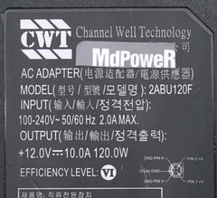 Genuine CWT 2ABU120F 12V 10A 120W AC Adapter for QNAP Turbo Synology DiskStation NAS TS-419P+ TS-419P II TS-653B Power Supply