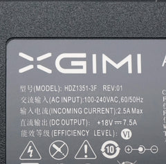 Genuine For XGIMI Projector H2 XHAD01 H1S Z5 Z4X Z6 Z3 Z8X AC Adapter 18V 7.5A 135W HKA13518075-1F Power Charger HKA13518075-1E