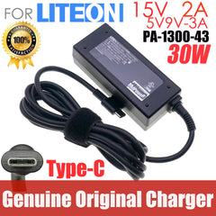 Genuine Liteon PA-1300-43 USB-C AC/DC Power Adapter 5V/9V 3A / 15V 2A 30W Max TYPE C