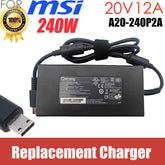 Replacement 20V 12A 240W AC Adapter for MSI Creator Z16P B12UHST GE66 Raider 11UE-642 Gaming Laptop Power Supply A20-240P2A