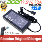 Original 19.5V 6.92A 135W A18-135P1A A135A050P AC Adapter Charger For Acer ConceptD 3 N20Q5 CC314-72G Laptop Power Supply OEM