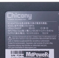 Original 19.5V 6.92A 135W A18-135P1A A135A050P AC Adapter Charger For Acer ConceptD 3 N20Q5 CC314-72G Laptop Power Supply OEM