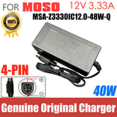 Original 40W MOSO 12V 3.33A 4pin MSA-Z3330IC12.0-48W-Q AC Adapter Charger For Hikvision Hard Disk Video Recorder Power Supply