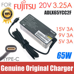 Genuine 65W 20V 3.25A USB-C Type C AC Adapter Charger for Fujitsu Power Supply ADLX65YCC2F FMV-ACC02A (FPCAC316) LIFEBOOK