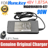Genuine KA09048019-027 Huntkey 48V 1.875A 90W AC Adapter Charger For Hikvision POE Video Recorder Power Supply Original