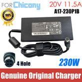 Genuine Chicony A17-230P1B 20V 11.5A 230W AC Adapter Charger For CLEVO P751DM-G P751ZM P750DM-G Power Supply 4 Pin Female Plug