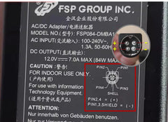 Original FSP FSP084-DMBA1 AC DC Adapter 12V 7A 4-PIN Din Charger 84W Power Supply