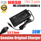 Original Moso Switching AC Adapter Charger 19V 2.64A 50W 5.5x2.1mm MS-Z2640R190-060B0-Q Power Supply