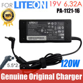 Genuine LITEON PA-1121-16 19V 6.32A 120W 5.5x2.5mm AC Adapter Charger For Laptop Power Supply Adaptor