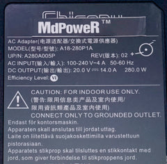 Replacement Chicony 20V 14A 280W AC Power Supply Adapter For MSI GF76 Raider 10UH GE66 GP66 Laptop Charger A18-280P1A A280A005P
