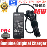 PA-1450-33HR AC Power Adapter 45W 15V 3A USB-C TYPE-C Charger For HP TPN-CA01 TPN-DA15 Elite x2 1012 G1 M5 6Y54 Touch Tablet