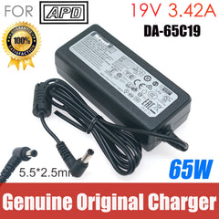 Genuine APD Asian Power Devices DA-65C19 Power Supply AC Adapter 19V 3.42A 5.5*2.5mm 65W for MSI M27Q Gigabyte Monitor Charger