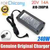 New Genuine Chicony A18-280P1A 20V 14A 280W Laptop Adapter Charger For Schenker XMG NEO 15-E22qrn Gigabyte AORUS 15X ASF/RTX4070