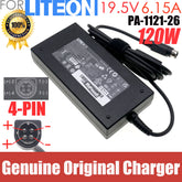 Genuine LITEON PA-1121-26 19.5V 6.15A 120W AC Adapter Charger Power Supply 4 Pin Plug