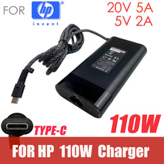 For HP 110W Laptop AC Adapter Charger TPN-CA24 TPN-DA24 20V 5A 10W TYPE-C USB Power Supply Charger