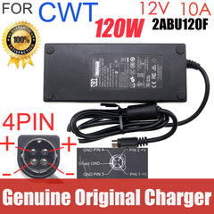 Genuine CWT 2ABU120F 12V 10A 120W AC Adapter for QNAP Turbo Synology DiskStation NAS TS-419P+ TS-419P II TS-653B Power Supply