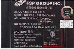 Original FSP FSP084-DMAAI AC DC Adapter 12V 7A 84W 4-Pin Din Charger for FSP084-DIBAN2 FSP084-DMBA1 Power Supply