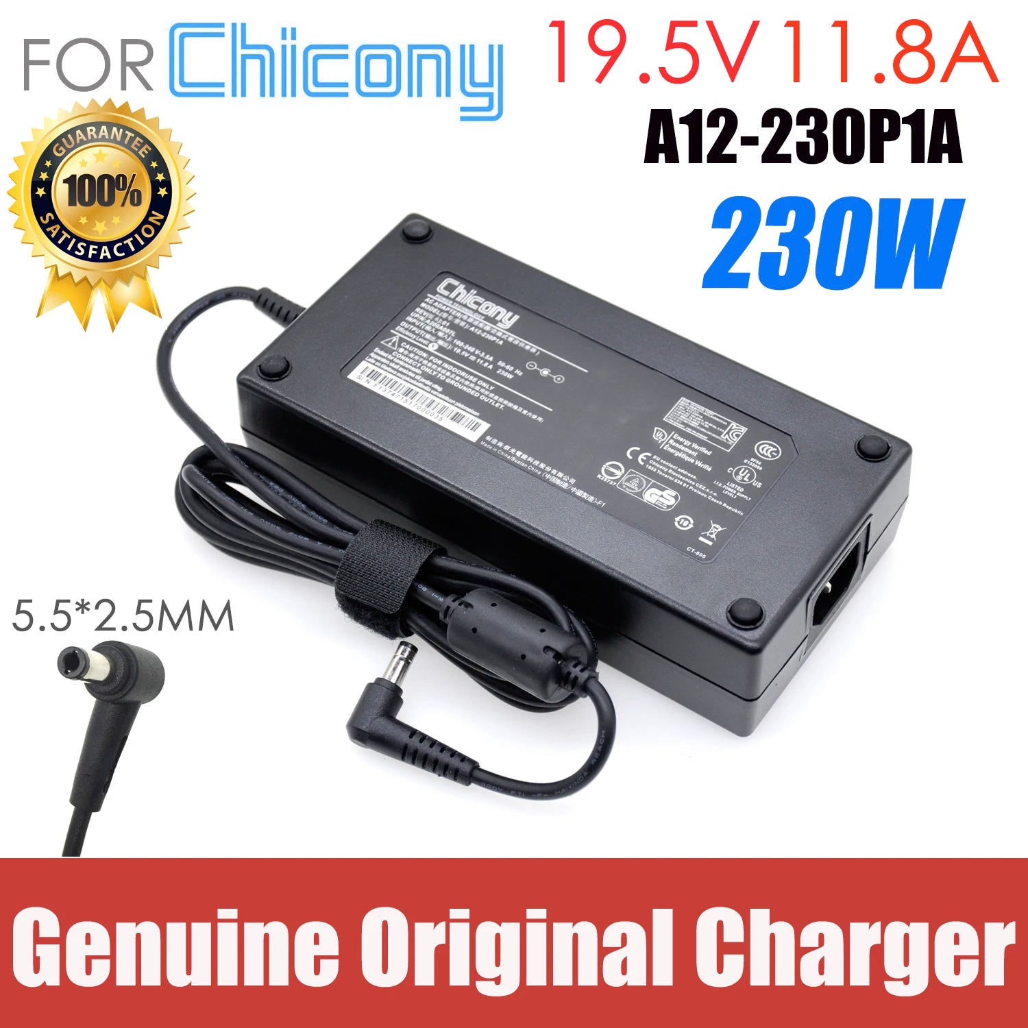 Genuine A12-230P1A 19.5V 11.8A 230W power charger adapter Chicony ADP-230EB T A17-230P1A for CLEVO P671HS-G ZX8-CR5S1 ac adapter