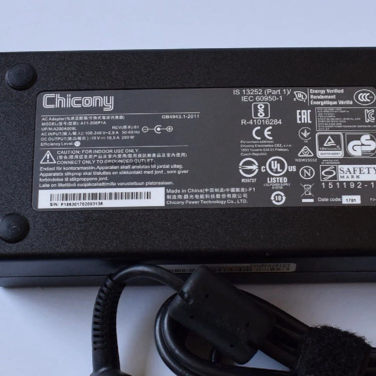 Genuine CHICONY A11-200P1A A200A009L 19v 10.5A 200W ac adapter for MSI GL73 8RD-421US 8RD 282 GAMING GTX 1050 TI power charger