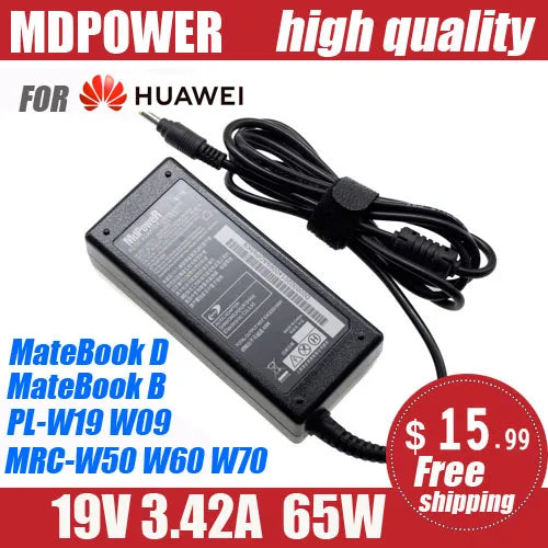 19V 3.42A 65W FOR HUAWEI MATEBOOK D MateBook B  MRC-W50 MRC-W60 MRC-W70 PL-W19 PL-W09  laptop AC adapter Charger power supply