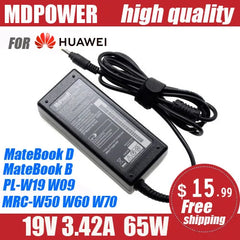 19V 3.42A 65W FOR HUAWEI MATEBOOK D MateBook B  MRC-W50 MRC-W60 MRC-W70 PL-W19 PL-W09  laptop AC adapter Charger power supply