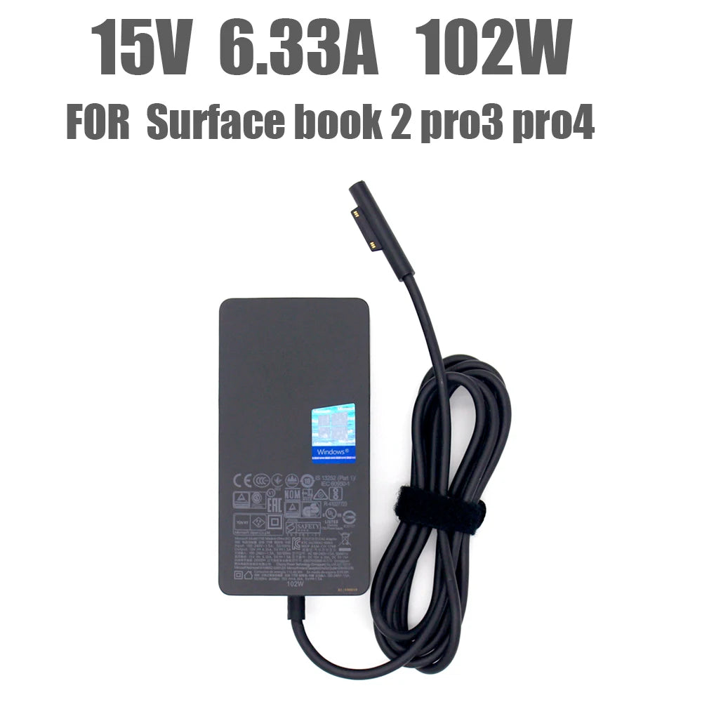 15V 6.33A 102W  Charger For Microsoft Surface Laptop Surface Book 2 Surface Go Surface Pro 6 7 Pro 5 Pro 4 Pro 3 with 5V 1.5A